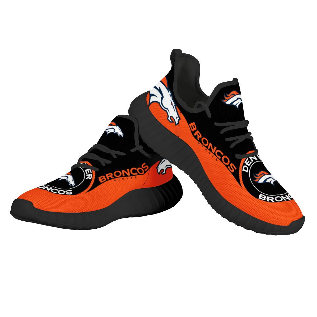 Women's Denver Broncos Mesh Knit Sneakers/Shoes 014